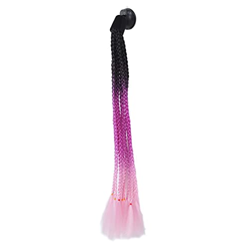 Yinhing Trenzas de Casco Trenzas de Casco de Motocicleta Cola de Caballo Cascos Elegantes Dreadlocks con Ventosa (Casco no Incluido)(Polvo Morado Negro)