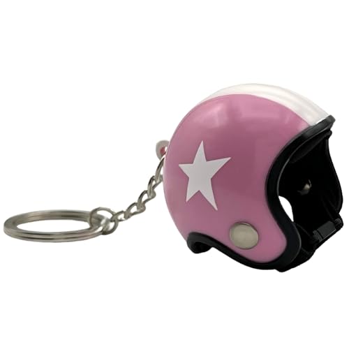 AUTOZOCO Llavero casco de Moto, Llavero con Dise&ntilde;o de Casco de motocicleta 3D, Llavero Motero, Llavero Colgante, Regalo Llavero, Llavero Souvenir, Pl&aacute;stico, Rosa