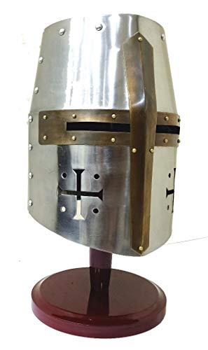 Casco de Caballero Templario del Cruzado Thor (LARP/SCA/Medieval) Plata