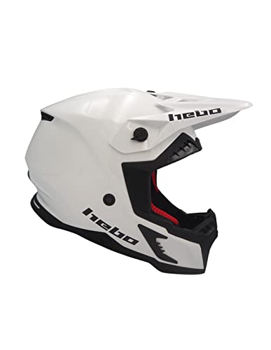 Hebo MX Maddock Casco Enduro, Adultos Unisex, Blanco, XS