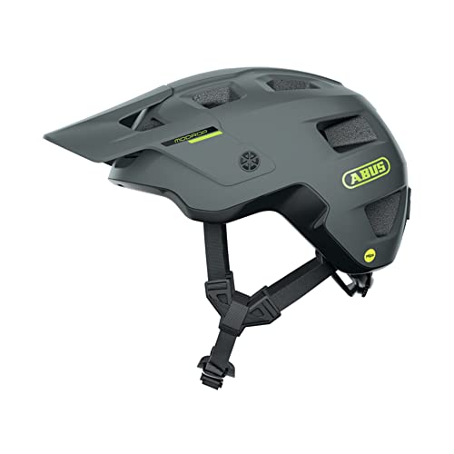 ABUS Casco MTB MoDrop MIPS - casco de ciclismo robusto con protecci&oacute;n contra impactos para ciclistas de monta&ntilde;a - ajuste individual - unisex - gris mate, talla: L (57-61 cm)