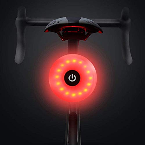WASAGA Luz Trasera de Bicicleta, LED USB Recargable, Impermeable, Advertencia, 5 Modos, luz Trasera (Rojo)
