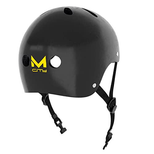 MOLTO - Casco Negro Multiuso para Adultos. Ideal para patinetes eléctricos, Bicicletas, Scooter o monopatín. Resistente y Duradero