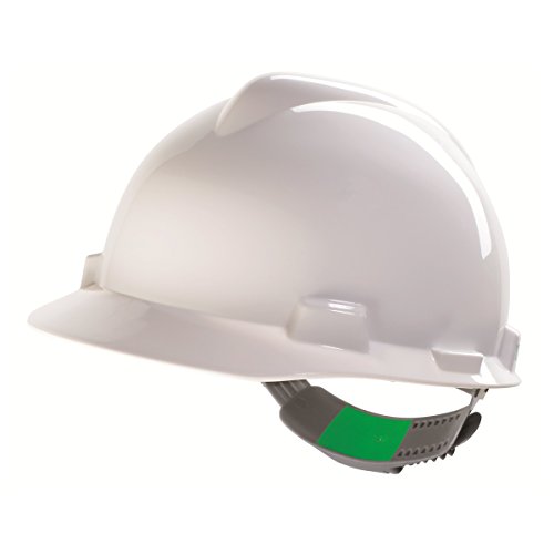 Casco de Protección MSA V-Gard con Ajuste Deslizante PushKey - Casco de Trabajo Casco de Seguridad Casco de Construcción, Color: Blanco