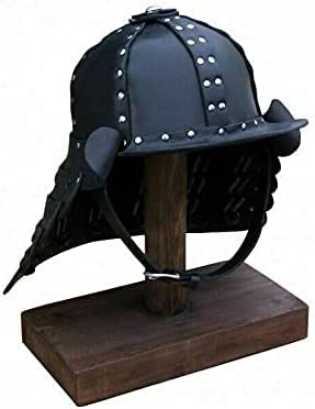 Casco de cuero japon&eacute;s Samurai Knight Reenctment Plata, tama&ntilde;o regular