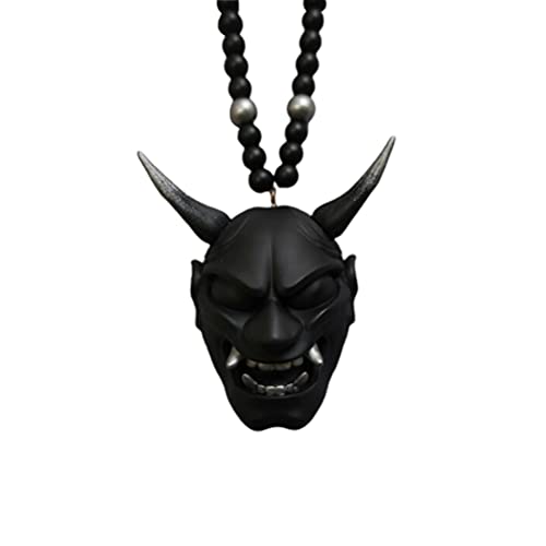 HUSHUI Coche Colgante de Coches con el Casco de Samurai Kabuto, Samurai Kabuto Casco/Hannya Japanese Oni, japon&eacute;s Oni Coche Vista Trasera Charm, Coche Vista Trasera Mirror Encanto
