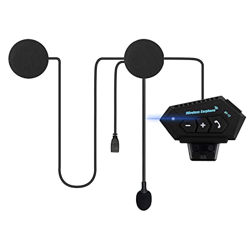 3T6B Auriculares Moto Bluetooth, Casco Auricular con Sistema de ComunicacióN Manos Libres y FuncióN de ReduccióN de Ruido, para una Variedad de Montados en Casco