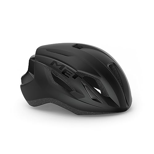 MET Casco Strale S(52-56) Ciclismo Unisex Adulto, Negro (Negro)