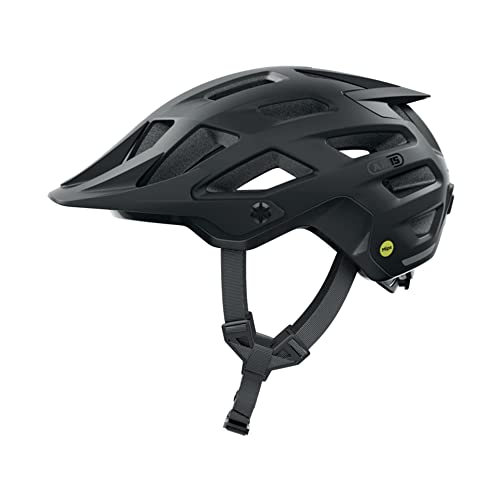 ABUS Casco MTB Moventor 2.0 MIPS - Casco de ciclismo con protecci&oacute;n contra impactos para uso off-road - Casco all-mountain, unisex - Negro mate, L