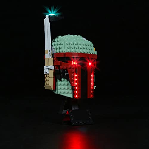 TOIL Juego de iluminación para casco de Star Wars Boba Fett de Boba, juego de luces LED compatible con modelo Lego 75277, sin set Lego