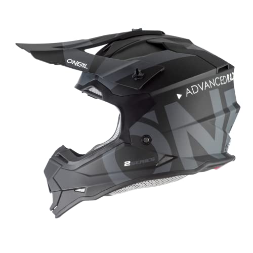 O'NEAL | Casco de Motocross | MX Enduro | Carcasa de ABS, Norma de Seguridad ECE 22.05, Ventilaciones para una &oacute;ptima ventilaci&oacute;n y refrigeraci&oacute;n | Casco 2SRS Slick | Adulto | Negro Gris | Talla M