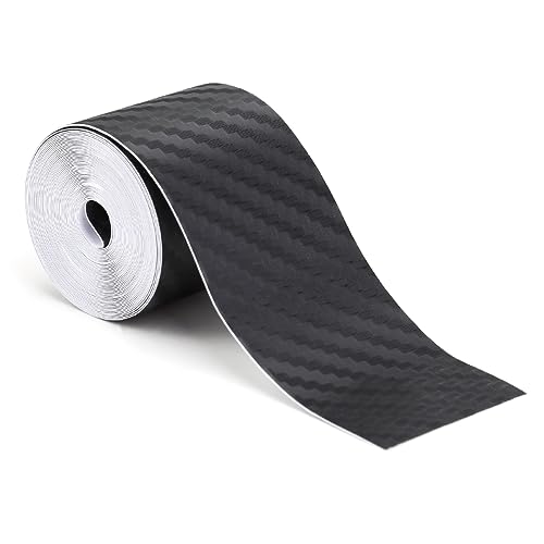 Zuroki 3cm*3m Vinilo Fibra de Carbono 6D Negro, Adhesivo Impermeable para Coche, Vinilo Moto Pel&iacute;cula Pegatina, Decoraci&oacute;n Autoadhesiva sin Burbujas, para Motocicletas, Autom&oacute;viles Negro