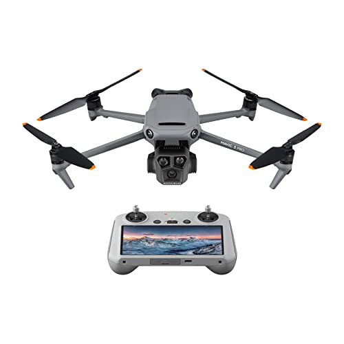 DJI Mavic 3 Pro con DJI RC (control remoto con pantalla), dron insignia de tres c&aacute;maras con c&aacute;mara Hasselblad con CMOS 4/3, 43 min de tiempo de vuelo y transmisi&oacute;n de v&iacute;deo HD a 15 km