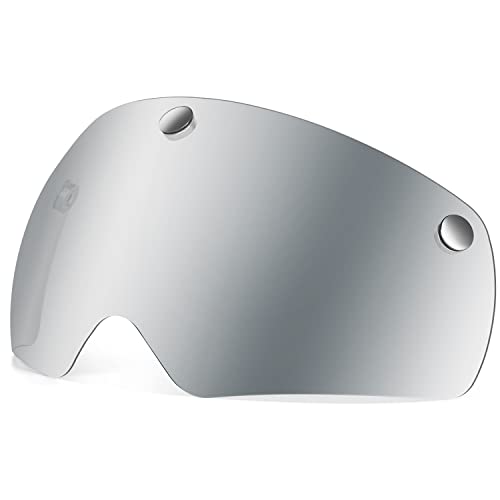 VICTGOAL Casco Gafas Bici Casco de bicicleta para adultos con Visera Magn&eacute;tica Desmontable Antipolvo a Prueba de Viento para Casco de Bicicleta Seguridad (Plata)