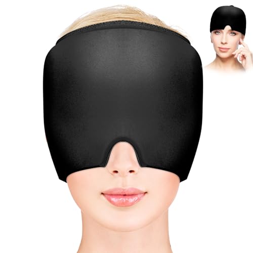 Gorro de m&aacute;scara para migra&ntilde;a, gorro para aliviar el dolor de cabeza, tiene gel de doble capa,gorro para el dolor de cabeza, mascarilla refrescante para migra&ntilde;as, alivio del estr&eacute;s,Headache Relief Cap