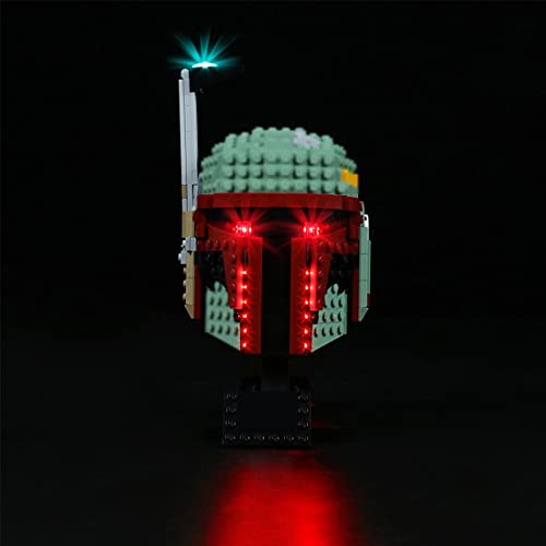 WWEI Juego de iluminación LED para casco 75277 Star Wars Boba Fett con caja de pilas, luz LED compatible con LEGO, sin set Lego