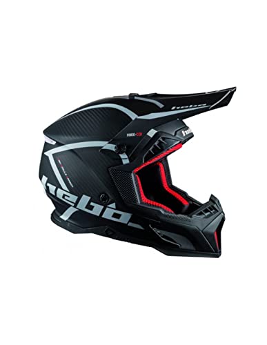Hebo MX Legend Carbon Casco Enduro, Adultos Unisex, Negro, XXL
