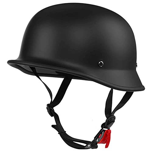 Ever TA Estilo Alem&aacute;n Casco Medio De Moto Retro, Estilo Militar Cascos Jet Vintage De Moto Homologaci&oacute;n ECE Dot, Casco De Moto Cara Abierta para Hombres Y Mujeres (Color: A)