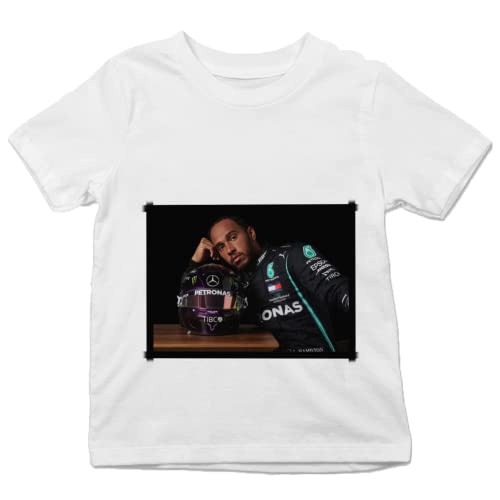 Hot Race Car Driver Lewis Hamilton Camiseta sin casco unisex para hombres y mujeres, divertido Merch, blanco, XXL