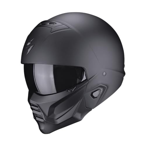 Scorpion, Exo-Combat Ii, Cascos Abiertos Y Modulares Para Motocicletas, Negro Mate, Xl, Admirador Unisex