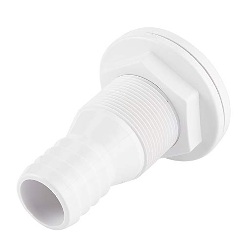 Conector pasacascos | Accesorio de conector de manguera de pl&aacute;stico blanco de 1‑1/4 pulgadas a trav&eacute;s del casco para barco marino