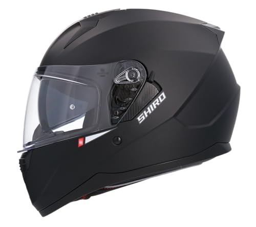 Shiro HEMETS Casco Integral SH-667 Trueno Negro Mate con Gafas Solar (M)
