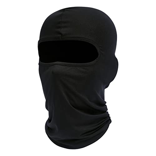 fuinloth Máscara de pasamontañas, bufanda de verano para el cuello, protector UV, bufanda de esquí para motocicleta hombre y mujer Negro, Talla única