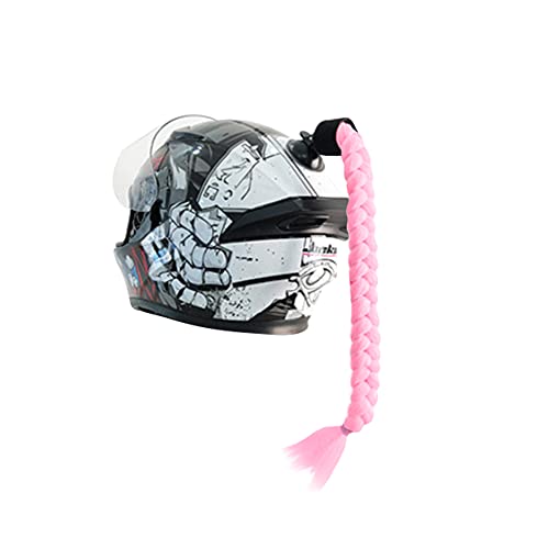 iSpchen Trenzas de Casco de Motocicleta Cola de Caballo desmontable Con Ventosa Trenzas de Cola de Caballo decoraci&oacute;n Trenza de Giro Reutilizable Adecuado Para Motocicleta Scooter