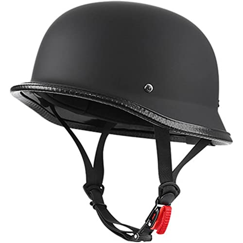 Retro Alem&aacute;n Estilo Moto Casco ECE Homologado Moto Jet Medio Casco, Retro, de Media Cara, para Bicicleta Casco para Scooter de Verano, Motocicleta, Bicicleta para Hombres y Mujeres A,L