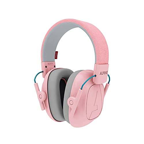 Alpine Muffy Protectores de O&iacute;do para Ni&ntilde;os - Cascos Antiruido para ni&ntilde;os de hasta 16 a&ntilde;os - Cascos de Insonorizaci&oacute;n dise&ntilde;ados ni&ntilde;os - C&oacute;moda protecci&oacute;n auditiva - banda de sujeci&oacute;n ajustable - Rosa