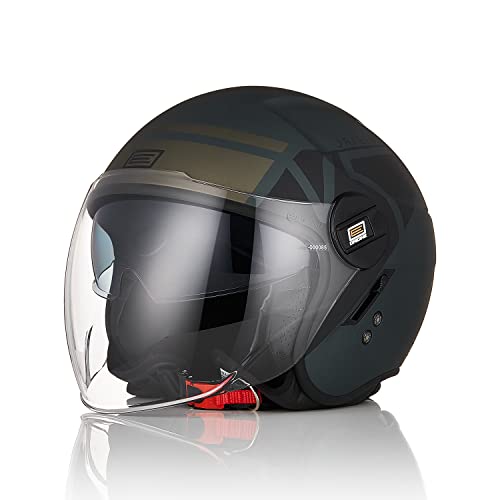 ORIGINE Casco Moto Jet Casco Scooter Abierto con Doble Visera Homologado ECE 22-06