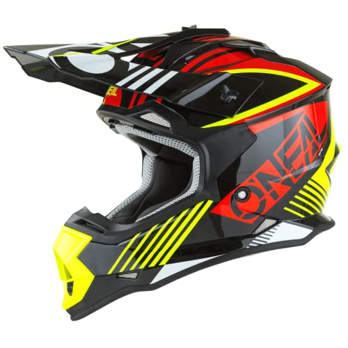 O'Neal | Casco de Motocross | Ni&ntilde;os | MX | Carcasa ABS, Norma de Seguridad ECE 22.05, Ventilaci&oacute;n para una &oacute;ptima refrigeraci&oacute;n | Casco Juvenil 2SRS Rush V.22 | Amarillo ne&oacute;n | Talla M