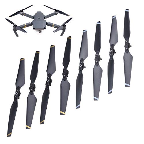 CAMKIX Propulsores Compatible con dji Mavic Pro &ndash; 2 Juegos (8 Cuchillas) &ndash; Negro &ndash; Alas Plegables de Lanzamiento r&aacute;pido &ndash; Pruebas de Vuelo