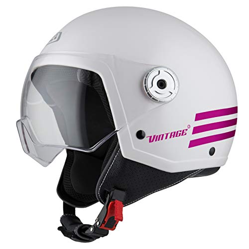 NZI Vintage 3 Casco, Hombre, triband Pearl White&Pink, S