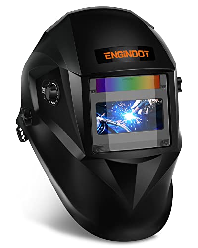 Casco de soldadura, ENGINDOT máscara de soldadura de oscurecimiento automático, máscara de soldadura de clase óptica 1/1/1 con 4 sensores, rango de sombra completo 4/4-8/9-13, modos WIG MIG MAG PAH04D