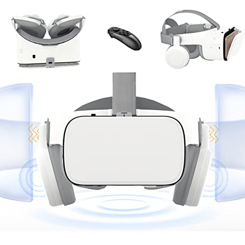 Virtual Reality VR - Auriculares inalámbricos con Bluetooth VR, Compatible con teléfono móvil de 4,7 a 6,2 Pulgadas, Compatible con Android iOS iPhone 14 13 12 11 Pro Mini XR (Blanco)