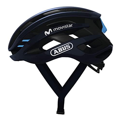 Abus AirBreaker - Casco de bicicleta contrarreloj de alta gama para ciclismo deportivo profesional - Unisex, para hombre y mujer, Azul (Movistar Team 18), S (51-55 cm)