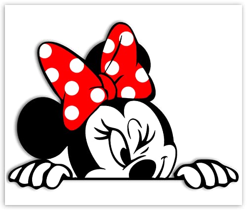 Biomar Labs&reg; 1 x Pegatina Vinilo Autoadhesivo Divertido Minnie Mouse Etiqueta Dibujos Animados Sticker Coche Car Moto Ventana Puerta Casco Scooter Bici Motocicleta Tuning B 246