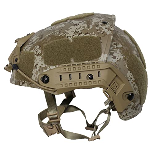 Casco Antibalas NIJ Clase IIIA Casco T&aacute;ctico De Combate Avanzado De Fibra De Aramida Kevlar Casco Bal&iacute;stico Militar De Precisi&oacute;n con Montaje De Linterna,Camouflage c,L