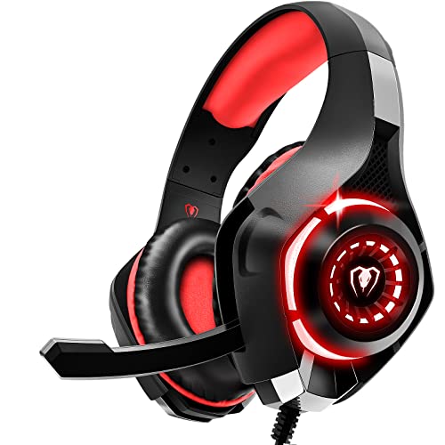 Tatybo Cascos Gaming, Auriculares Gaming con Graves Envolventes 3D, Micr&oacute;fono Reducci&oacute;n De Ruido Y Almohadillas De Prote&iacute;na, para PS4 PS5 Xbox PC Laptop