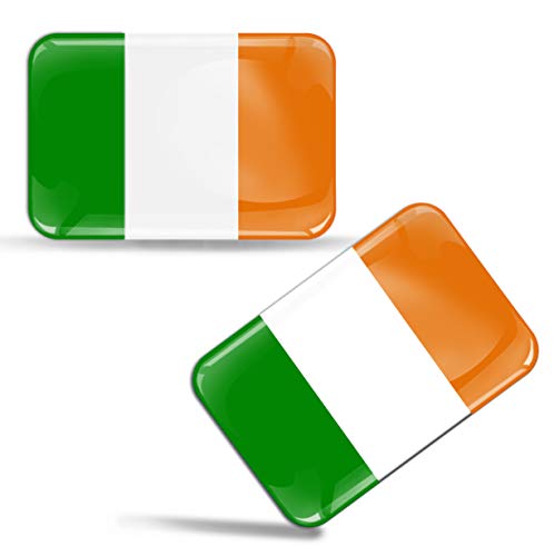 Biomar Labs® 2 pcs 3D Gel Pegatinas Bandera Nacional Irlanda Ireland Silicona Adhesivo Autos Coches Motos Ciclomotores Bicicletas Ordenador Portátil F 28