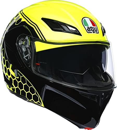AGV Compact St Casco de Motocicleta, Unisex Adulto, Detroit Yellow Fluo/Black, XS