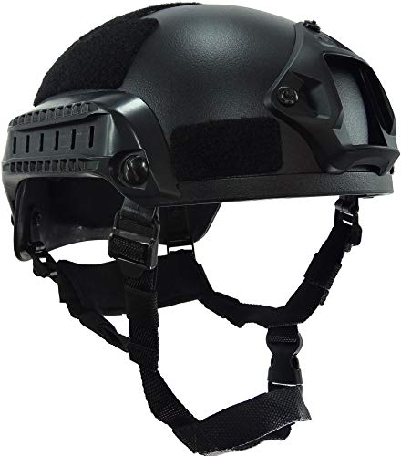 haoYK MICH 2001 Style Tactical Airsoft Paintball Casco con soporte NVG y riel lateral para Airsoft Paintball, color negro