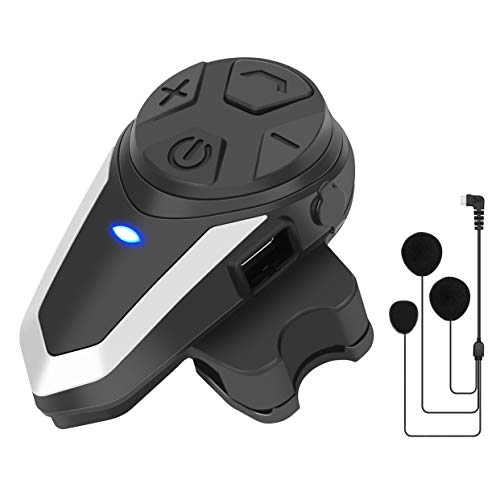 BT-S3 Intercomunicador Moto Bluetooth, Manos Libres Auriculares Casco Moto para 2-3 Motocicletas, con Microfono Blando