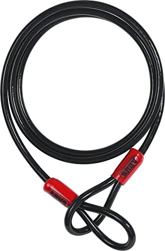 ABUS Cable de lazo Cobra 10 - cable de acero recubierto de pl&aacute;stico - seguridad para accesorios de bicicletas y motos - 1,4 metros de longitud, 10 mm de grosor, negro