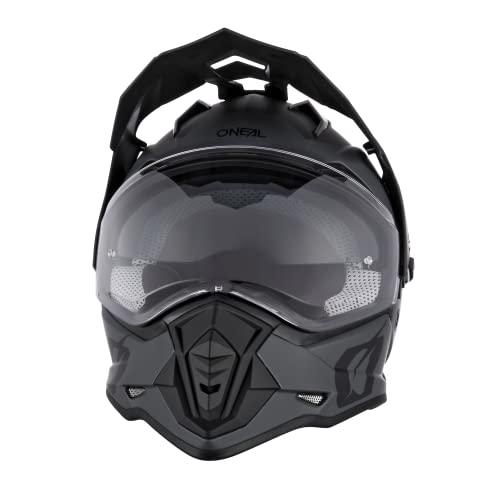 O'NEAL | Casco de Motocicleta | Moto Enduro | Aberturas de ventilaci&oacute;n para un m&aacute;ximo Flujo de Aire y refrigeraci&oacute;n Visera Solar integrada | Casco Sierra R | Adultos | Negro Gris | Talla S