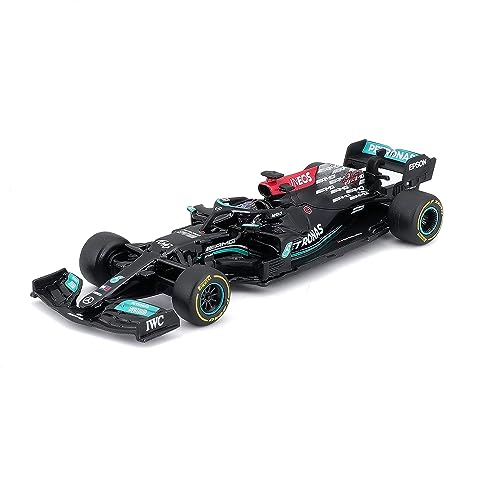 Bburago 1:43 Race Mercedes-AMG F1 W12 E Perf. (2021) con Conductor Performance con Casco Hamilton, Multicolor (May Cheong B18-38058H)