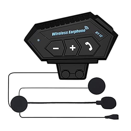 REDGO Auriculares de Cascos de Motocicleta, inal&aacute;mbrica Manos Libres Moto Casco Auricular Bluetooth 5.0, Moto Auriculares Inal&aacute;mbrico Manos Libres con Micr&oacute;fono, Anti-interferencia