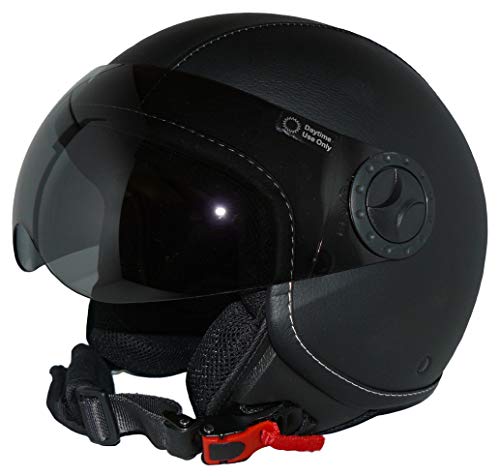 Protectwear Casco de cara abierta con visor H730-cuero-XL, Talla XL