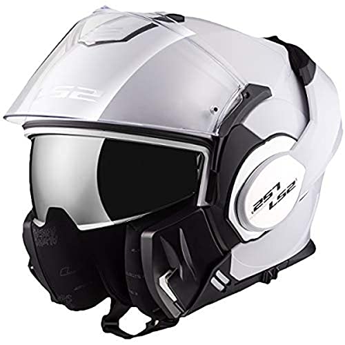 LS2, casco de moto modular VALIANT blanco, S